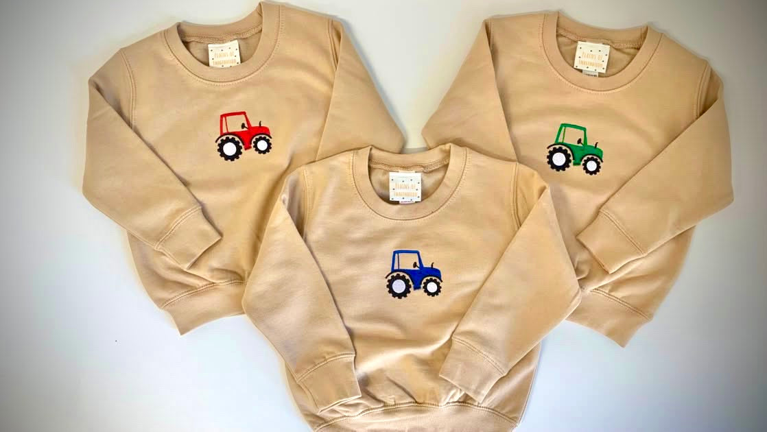 Embroidered Tractor Jumper