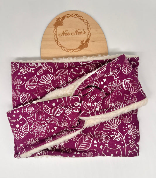 SALE! Adult Sherpa Fleece lined ear warmer and snood set
